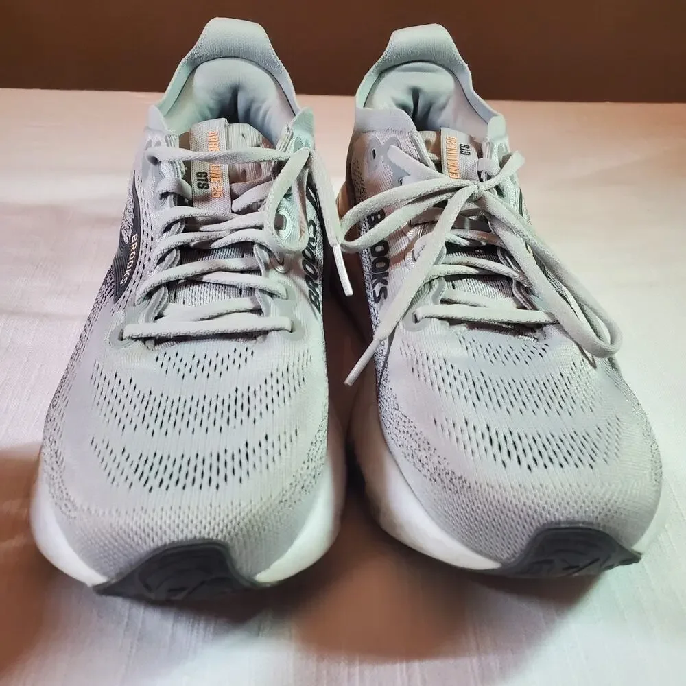 Brooks Adrenaline GTS 25 Womens Running Shoes Sz 11 Grey Coral Sneakers